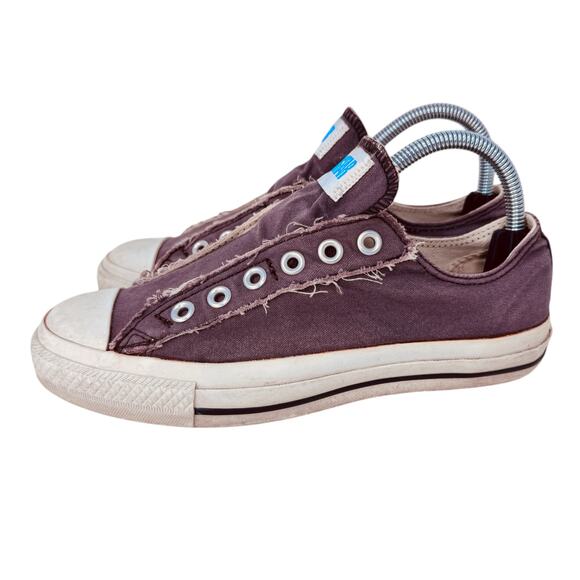 Converse All Star No Lace Low Top Sneakers Unisex Size M5/W7 Brown Round Toe - Picture 2 of 10